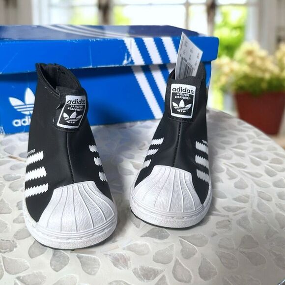 Adidas Superstar 360 Rain I Toddler Infant Kids 5K Black White Waterproof Slip-O - Picture 4 of 13